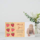 Rode aardbeien Baby Hartelijk dank Bedankkaart (Staand voorkant)