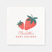 Rode aardbeien Berry Sweet Baby shower Servet (Voorkant)