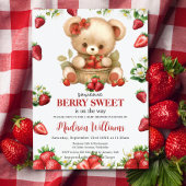 Rode Aardbeien Berry Sweet Beer Baby shower Kaart