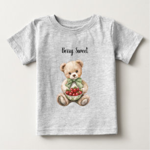 Rode Aardbeien Bes Zoete Groene Strik Teddybeer