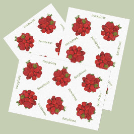 Rode aardbeien bessen tissuepapier