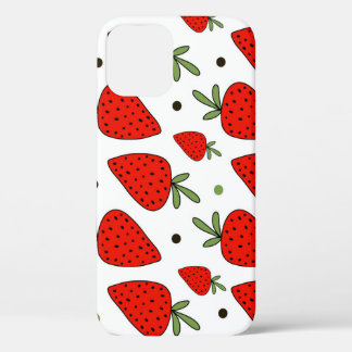 Rode aardbeien Cartoon Naadloos Patroon Case-Mate iPhone Case