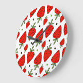 Rode aardbeien Cartoon Naadloos Patroon Grote Klok (Hoek)