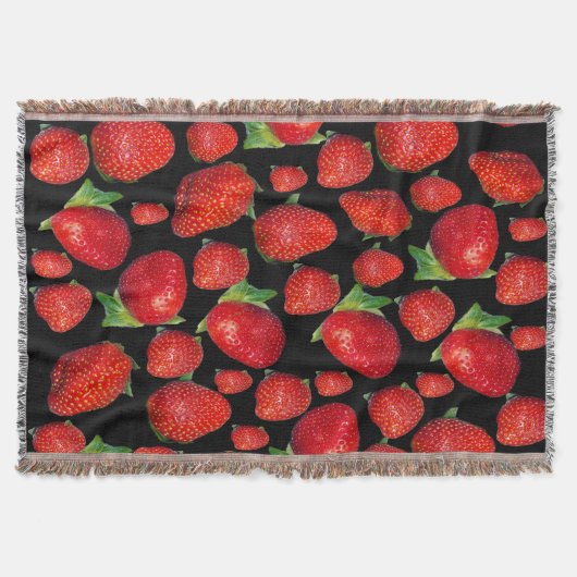 Rode aardbeien, deken (Voorkant)