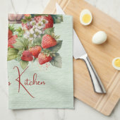 Rode Aardbeien en Desserts Theetijd Theedoek (Quarter Fold)