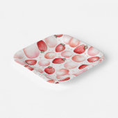 Rode aardbeien en roze ballonnen Elegant Leuk Papieren Bordje (Gebogen)