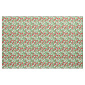 Rode aardbeien en witte bloemen stof (Yard (91,4 cm))