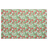 Rode aardbeien en witte bloemen stof (Fat Quarter)