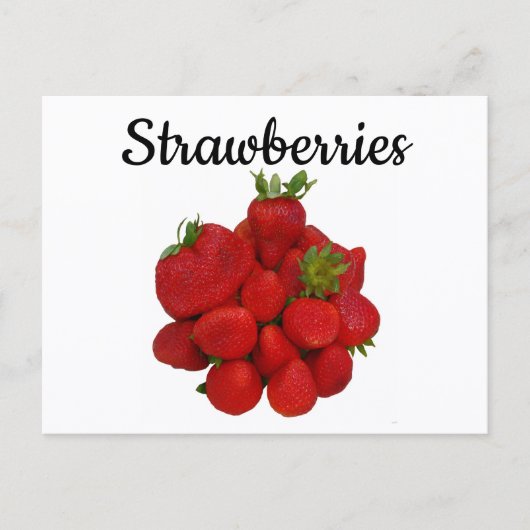 Rode Aardbeien Fotografisch Briefkaart (Voorkant)