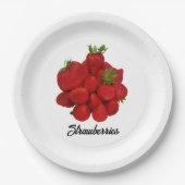 Rode aardbeien fotografisch papieren bordje (Voorkant)