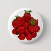 Rode aardbeien fotografisch ronde button 5,7 cm (Voorkant)
