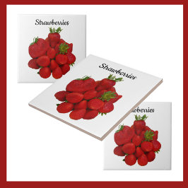 Rode aardbeien fotografisch tegeltje