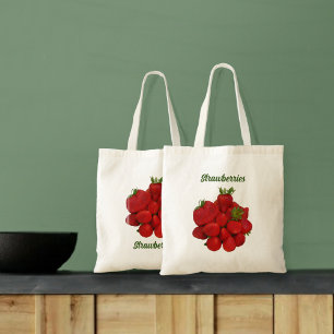Rode aardbeien fotografisch tote bag