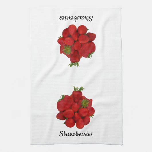 Rode aardbeien fotografisch wit theedoek (Verticaal)