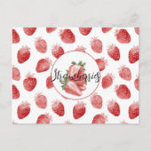 Rode Aardbeien Fruit Briefkaart (Voorkant)
