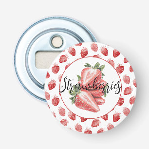 Rode Aardbeien Fruit Button Flesopener