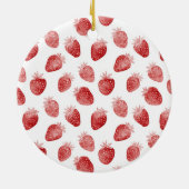 Rode Aardbeien Fruit Keramisch Ornament (Achterkant)