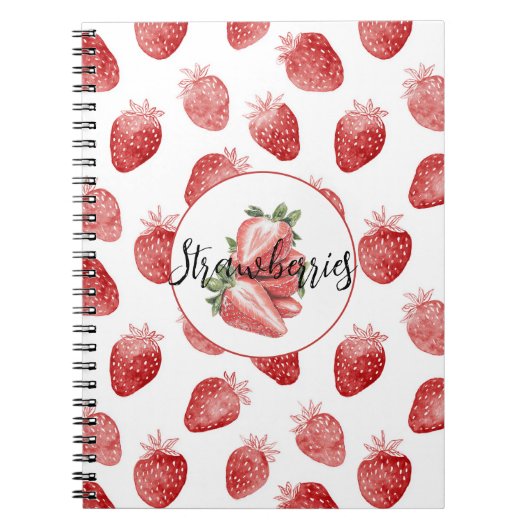 Rode Aardbeien Fruit   Notitieboek (Voorkant)