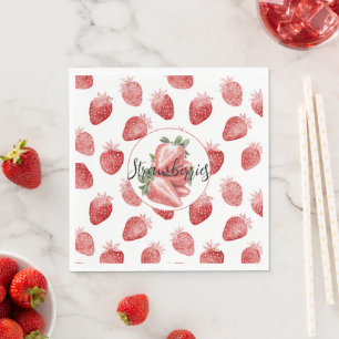 Rode Aardbeien Fruit   Servet