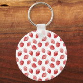 Rode Aardbeien Fruit   Sleutelhanger (Achterkant)