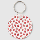 Rode Aardbeien Fruit   Sleutelhanger (Achterkant)