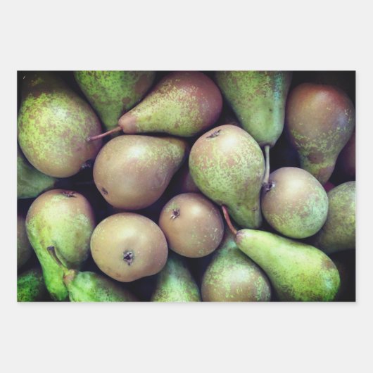 Rode aardbeien, groene peren en oranje vruchten, o inpakpapier vel (Voorkant 2)