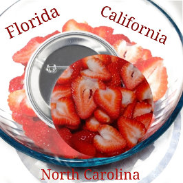 Rode Aardbeien Hart-vorm Plakjes Fotografisch Ronde Button 5,7 Cm