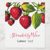 Rode aardbeien  Illustratie Wijn Etiket (Enkel label)