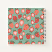 rode aardbeien naadloos patroon notitieboek (Achterkant)
