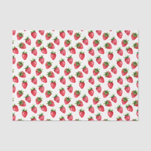 Rode Aardbeien (Ontwerp 43 Rode Serie) Tissuepapier (Voorkant)