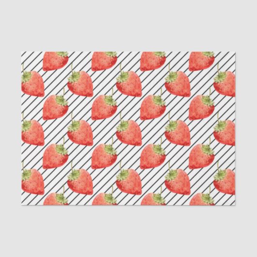 Rode Aardbeien (Ontwerp 49 Rode Serie) Tissuepapier (Voorkant)