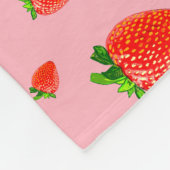 Rode aardbeien op roze achtergrond fleece deken (Hoek)