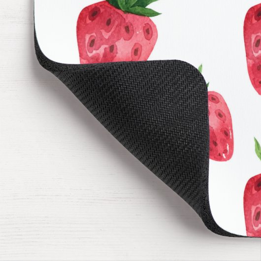 Rode Aardbeien Patroon Muismat (Hoek)