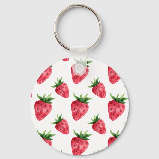 Rode Aardbeien Patroon Sleutelhanger (Voorkant)