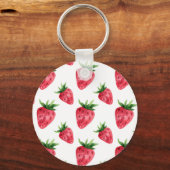 Rode Aardbeien Patroon Sleutelhanger (Voorkant)
