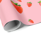 Rode aardbeien Patroonroze Partij Cadeaupapier (Rol Hoek)