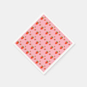 Rode aardbeien Patroonroze Partij Servet (Hoek)