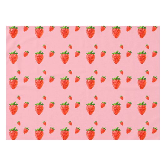 Rode aardbeien Patroonroze Partij Tafelkleed (Voorkant (Horizontaal))