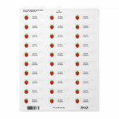 Rode aardbeien pictogram aangepaste retour adresla etiket (Full Sheet)