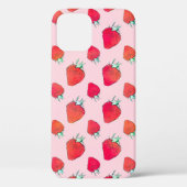  rode aardbeien - roze roze patroon Case-Mate iPhone case (Achterkant)