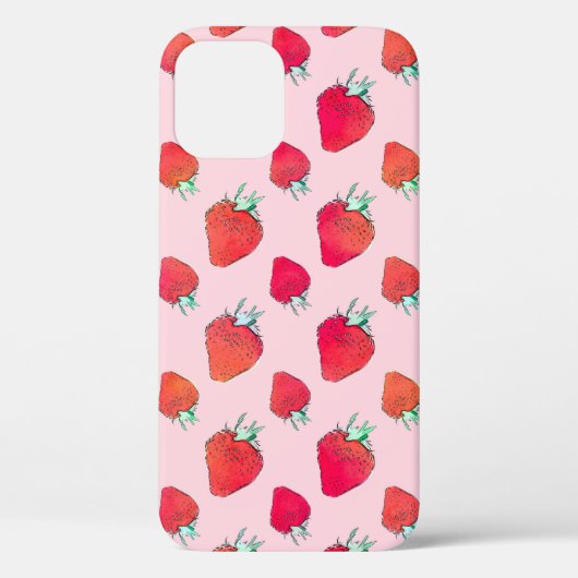 rode aardbeien - roze roze patroon Case-Mate iPhone case (Achterkant)