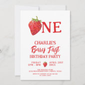 Rode aardbeien Summer Berry First Birthday Kaart (Voorkant)