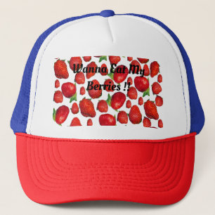 Rode aardbeien, trucker pet