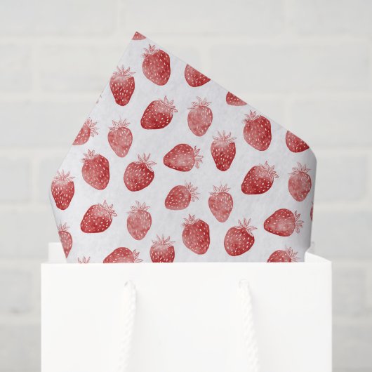 Rode Aardbeien Verjaardag Tissuepapier (Cadeauzakje)