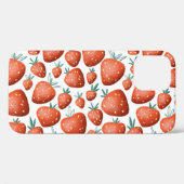 Rode Aardbeien Witte Achtergrond Naadloos Case-Mate iPhone Case (Achterkant (horizontaal))