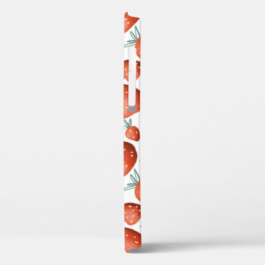 Rode Aardbeien Witte Achtergrond Naadloos Case-Mate iPhone Case (Achterkant / Links)