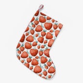 Rode Aardbeien Witte Achtergrond Naadloos Kleine Kerstsok (Voorkant (Hangend))