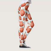 Rode Aardbeien Witte Achtergrond Naadloos Leggings (Rechts)