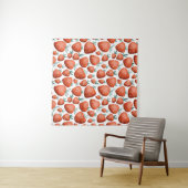 Rode Aardbeien Witte Achtergrond Naadloos Wandkleed (In Situ (horizontaal))