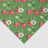 Rode aardbeien, witte bloemen tissuepapier (Detail)